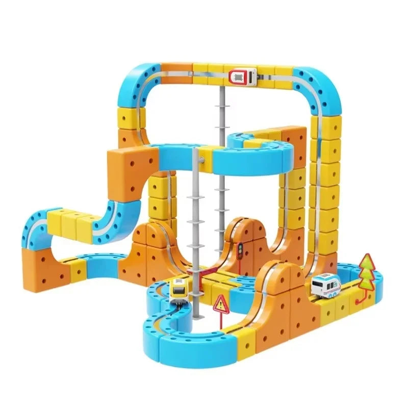 Magic Transforming Magnetic Cube Track Railcar Building Blocks Electric Anti-Gravity High-Speed Train DIY Vehicle Trackt Model
