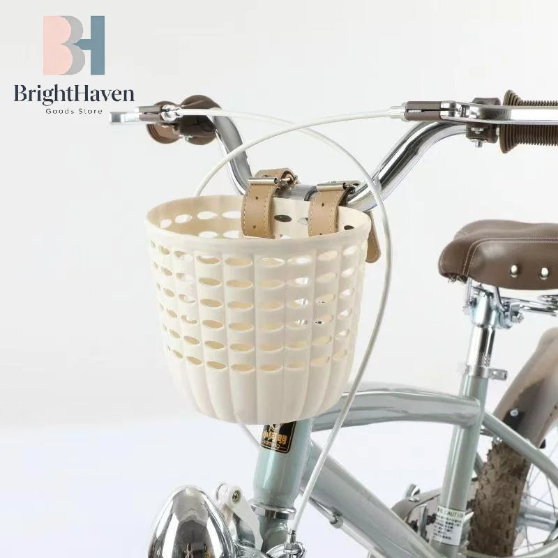 Kids Bike Basket Durable Storage Basket With Adjustable PU Straps Handlebar Basket For Children Girls Outdoor Biking Toddlers