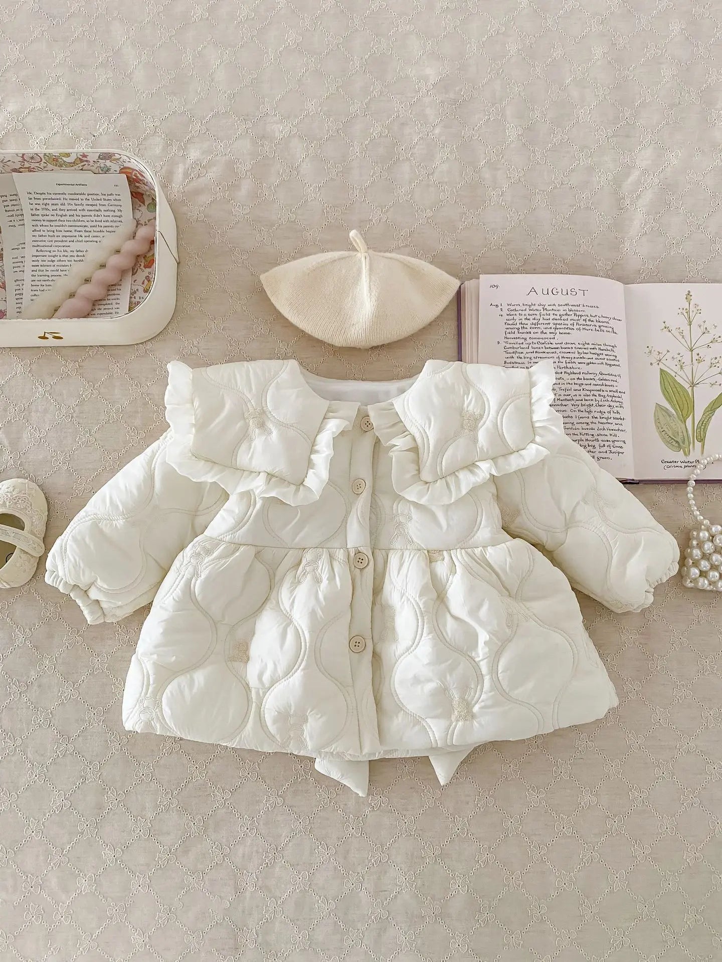 Stock Clearance 90cm 7935 Baby Girls Cotton-padded Jacket Coat Winter New Plus Velvet Baby Girl's Coat Fashion Warm Outerwear