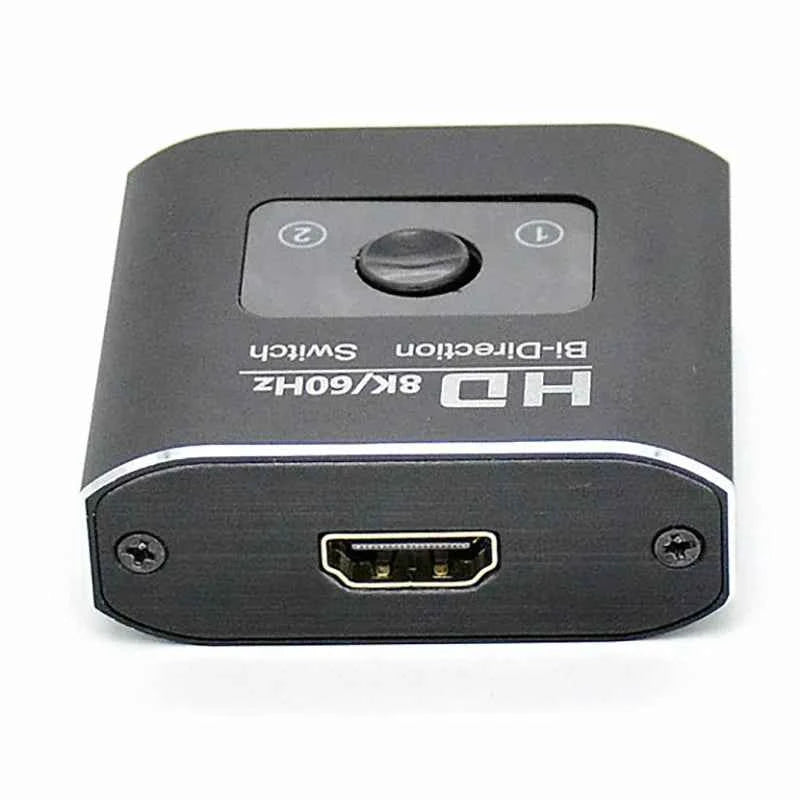 8K 60Hz HDMI Switch 2 Ports 2 In 1 Out Video Splitter for Laptop PC Xbox PS3/4/5 TV Box to Monitor TV Projector Adapter
