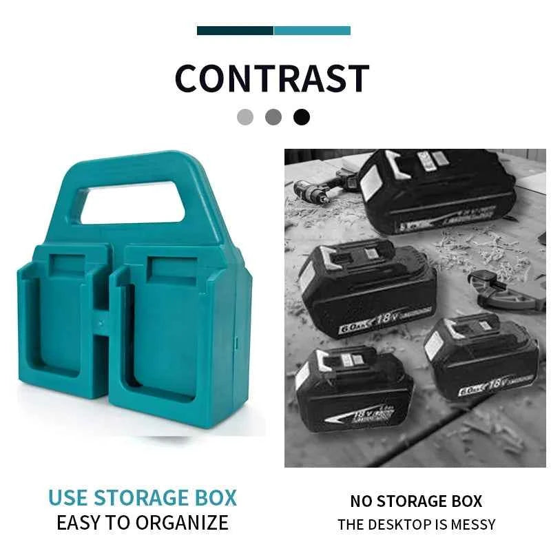 4x Battery Mount Holder Portable Storage Rack Basket Bracket Holder For Makita 18V Battery (NO Batteries)