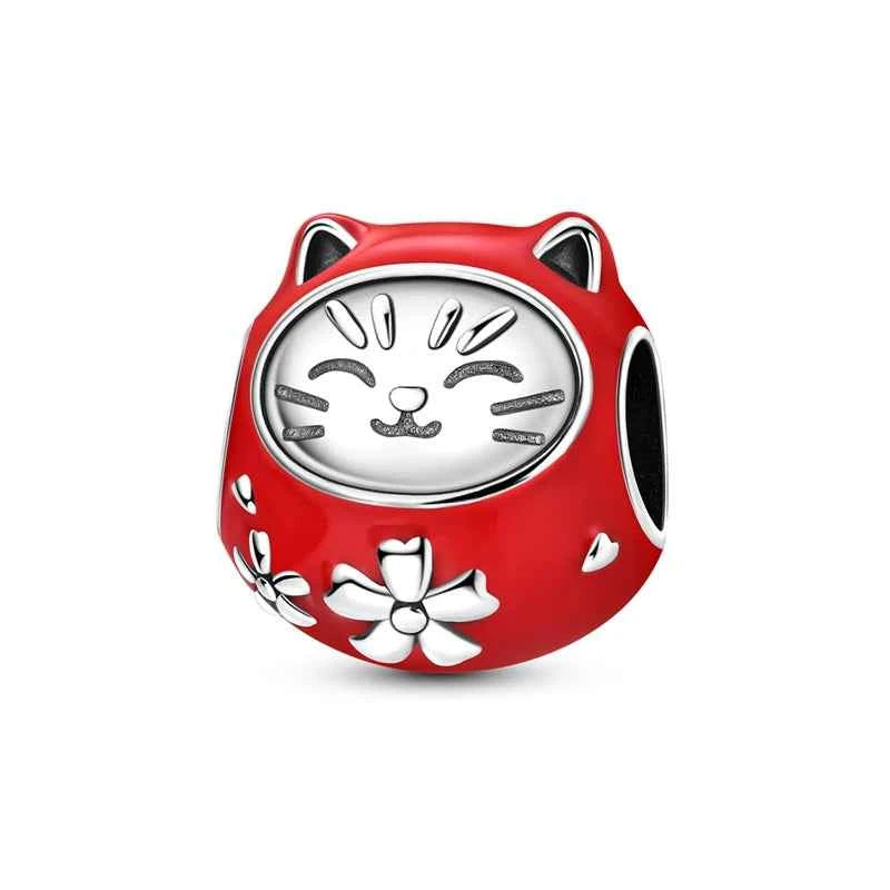 New 925 Sterling Silver Red Polka Dot Doll Charms Pendants Fit Original 925 Bracelet Necklace Fine DIY Birthday Jewelry