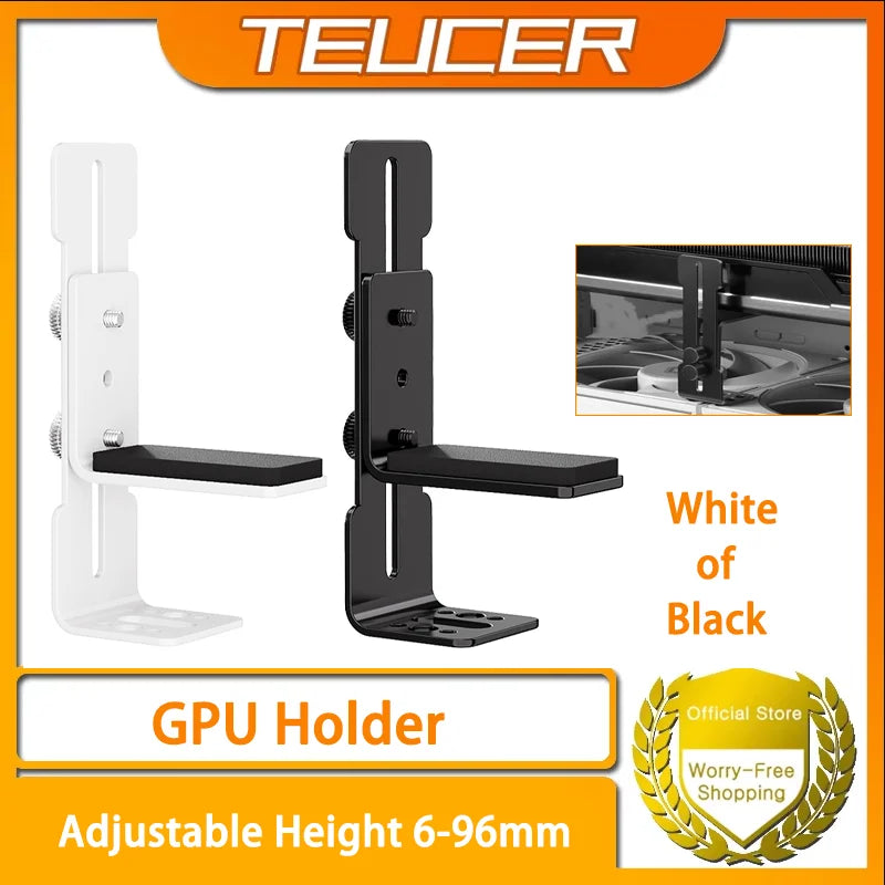 TEUCER  GPU Fan Metal Fixed Support Frame Adjustable Height 6-96mm For RTX Graphics Card Bracket