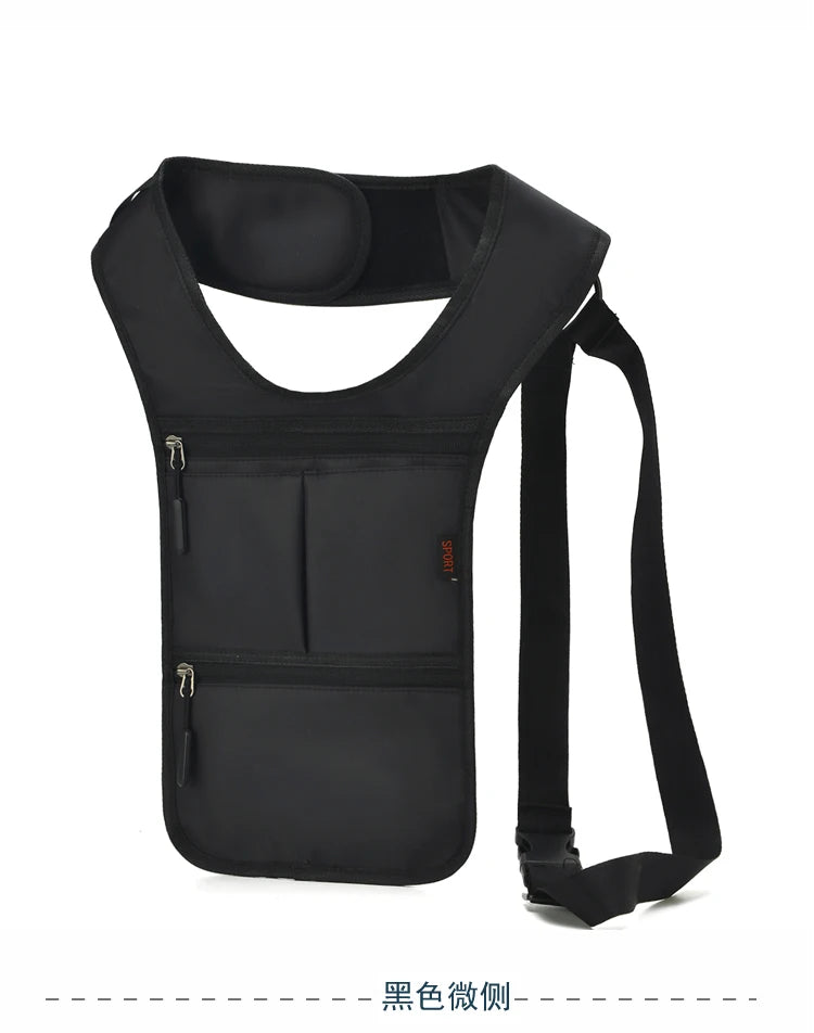 Fashion Casual Men's Tactical Waist Packs Underarm Bag Lightweight Nylon Close-fitting Hidden Vest Bag Functional Men Phone Bag