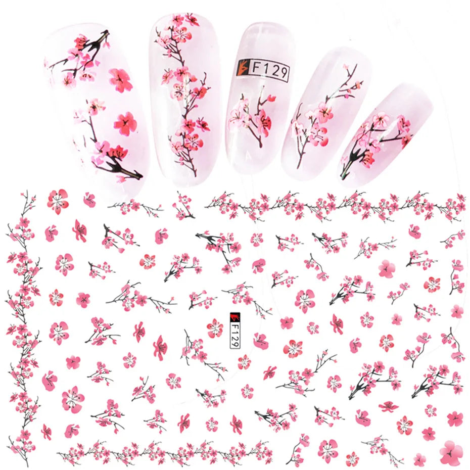 3D Dandelion Peach Blossom Maple Leaf Nail Sticker Nail Art Decoration Color Flower Nail Decal Nail Art Supplies Nail Parts