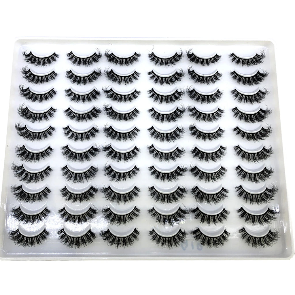 HBZGTLAD 30/40 pairs of natural long 3D artificial mink false eyelashes false eyelashes makeup set mink eyelashes extended eyela
