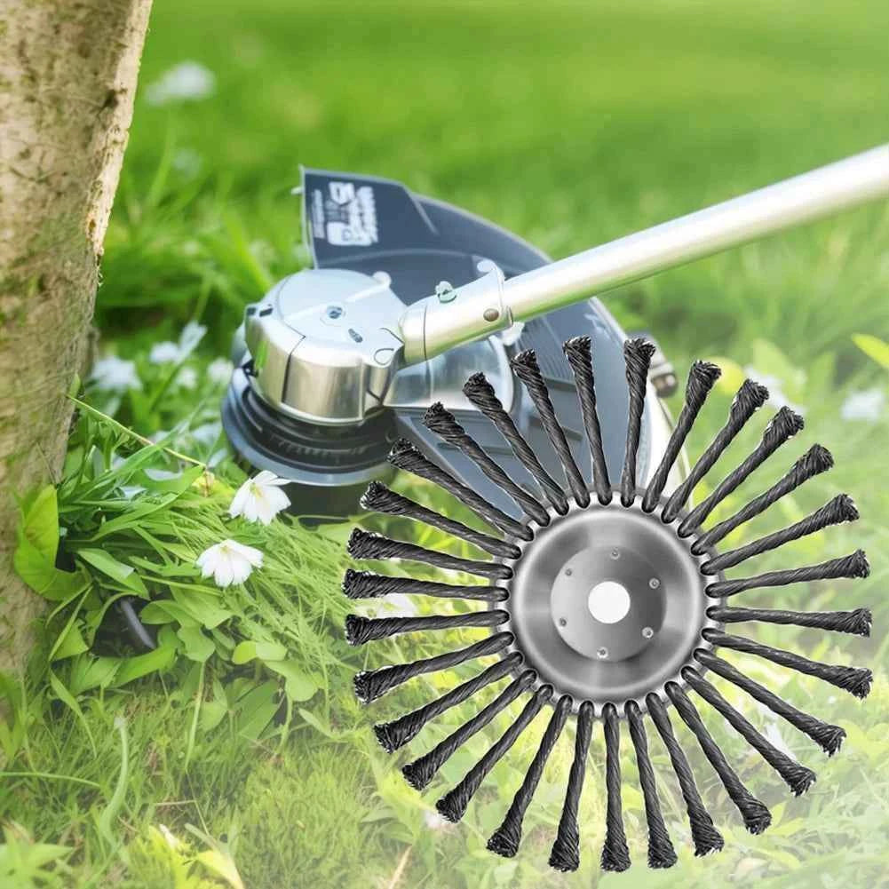 10 Inch Steel Wire Wheel Brush Universal Garden Grass Trimmer Head Removal Rust Weed Brush Cutter Head Lawn Mower Brush Cutter