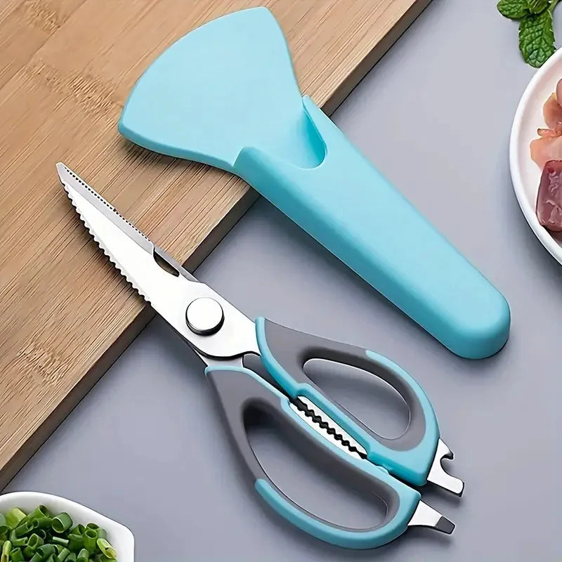 7-in-1 Multifunctional Kitchen Scissors with Magnetic Holder Stainless Steel Food Scissors for Meat, Fish, Kitchen Food Scissors