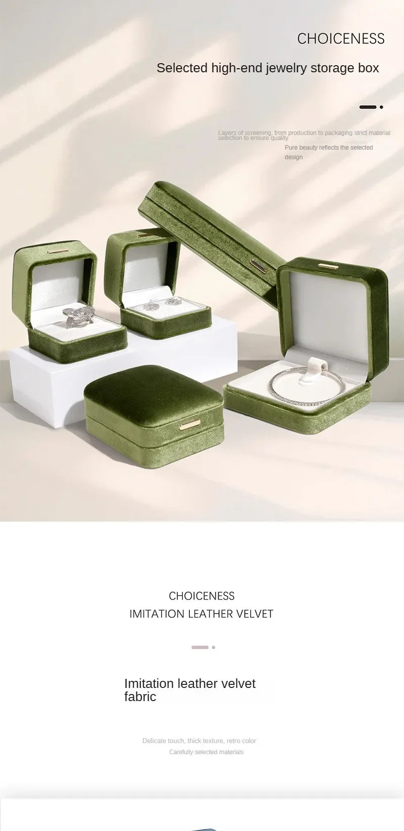 High Grade Retro Velvet Jewelry Organizer Box Ring Earrings Bracelet Necklace Storage Gift Jewelry Packaging Case