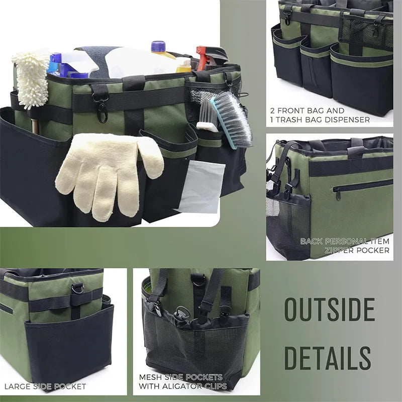 Oxford Cloth Cleaning Caddy Bag For Tools And Supplies