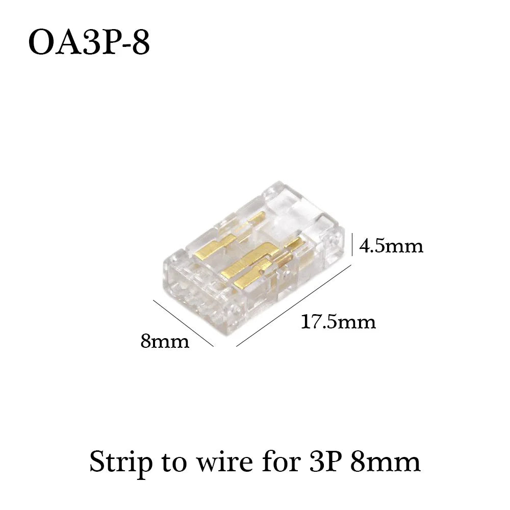COB Strip to Wire LED Connectors 5 8 10mm Connection Solderless Extension For CCT FCOB RGB LED Strip Lights 2 3 4 Pin Connector