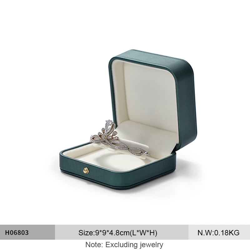 Oirlv Leather Jewelry Ring Box Jewelry Organizer Necklace Pendant Bracelet Long Chain Storage Box Packaging Gift Box for Wedding