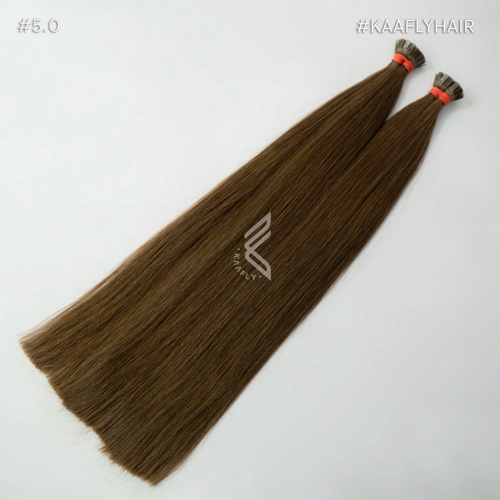 Hair Extensions Bundles 100% Cuticle Aligned Flat Tip Human Hair Easy Styling Extensions