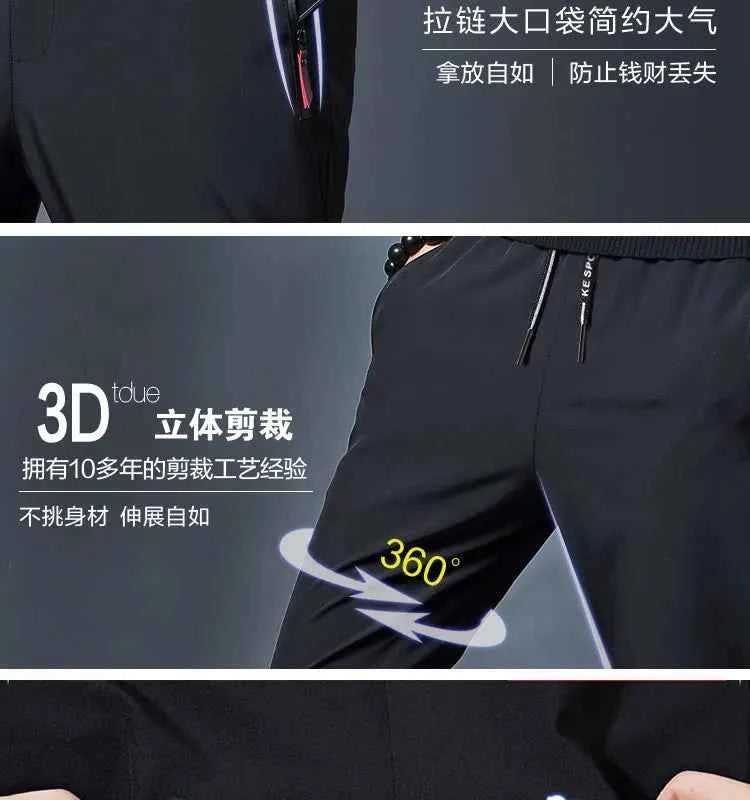 Men's Casual Pants Business Stretch Slim Fit Elastic Waist Jogger Korean Classic Blue Black Gray Male Brand Trousers