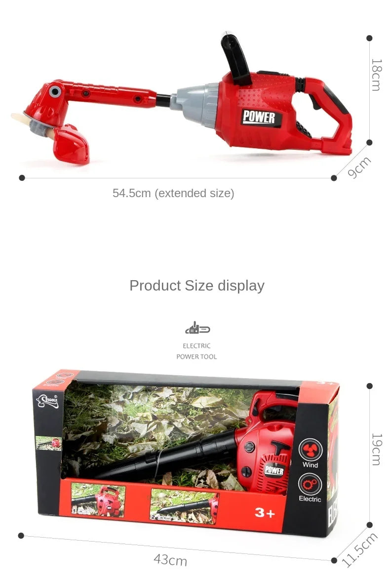 Children Electric Toolbox Pretend Play Toys Baby Simulation Tools Repair Lawn Mower Saw Hair Dryer Toy Maintenance Tool for Kid