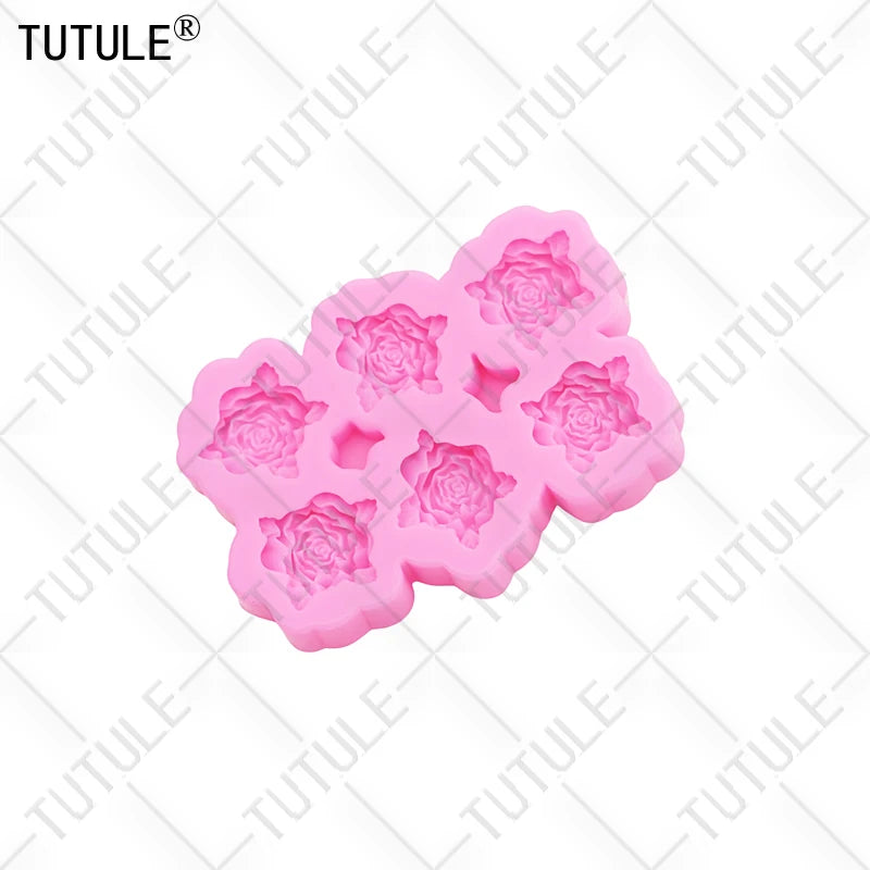 Peony Flower DIY Resin Phone Case Clay Mold 3D Peony Flower Resin Accessories Silicone Molds Flower Chocolate Fudge Cake Mold