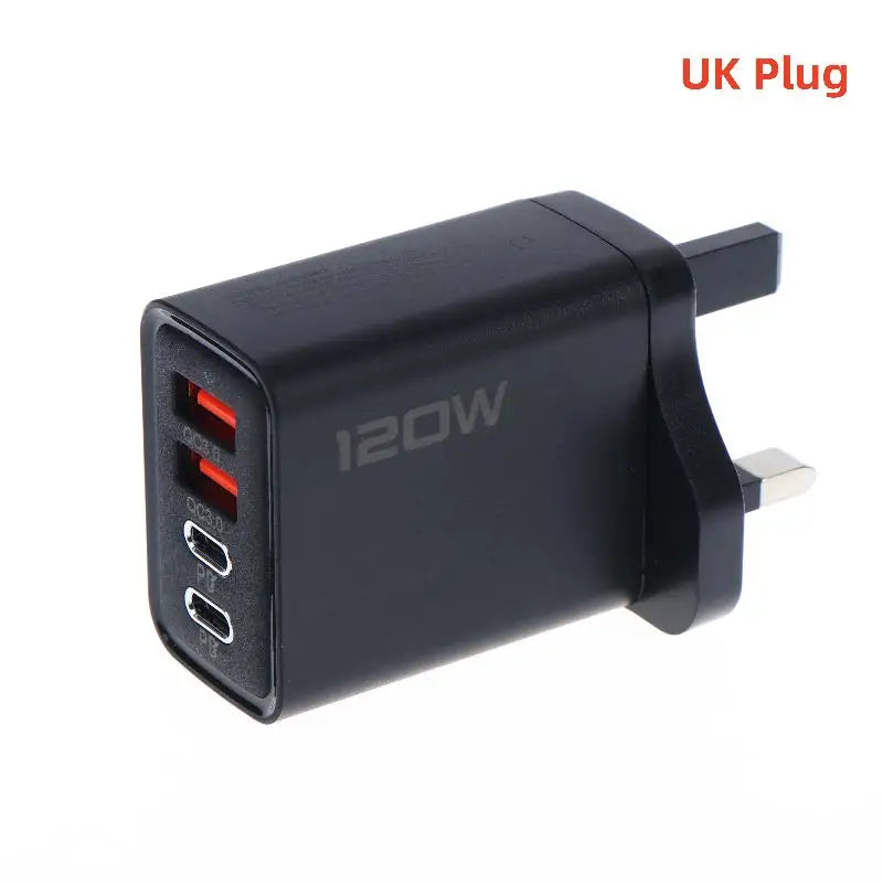 A4 Color 120W USB-C Fast Wall Charger Station With 4 Ports