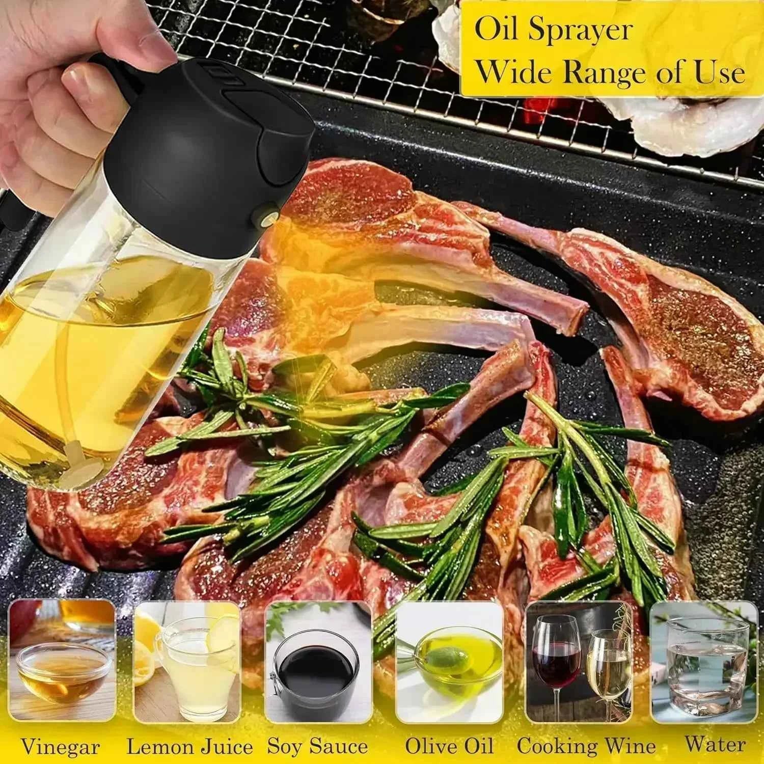 Dual Purpose Glass Oil Bottle Kitchen Spray Oil Sprayer Bottle Kitchen Oils Spray Can Leakproof Oil Spray Bottle Household