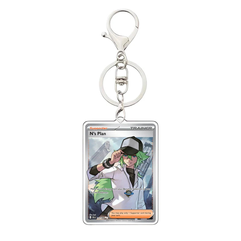 Pokemon PTCG Acrylic Keychain English Version Sv11B W Sar Bwr Reshiram Zekrom Victini N Acrylic Card Keychain Pendant 3.4X5.2Cm