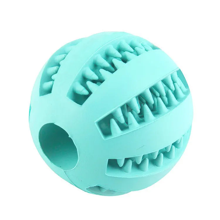 bule Color Rubber Dog Treat Ball Toy – Nontoxic Chew & Teeth Cleaner
