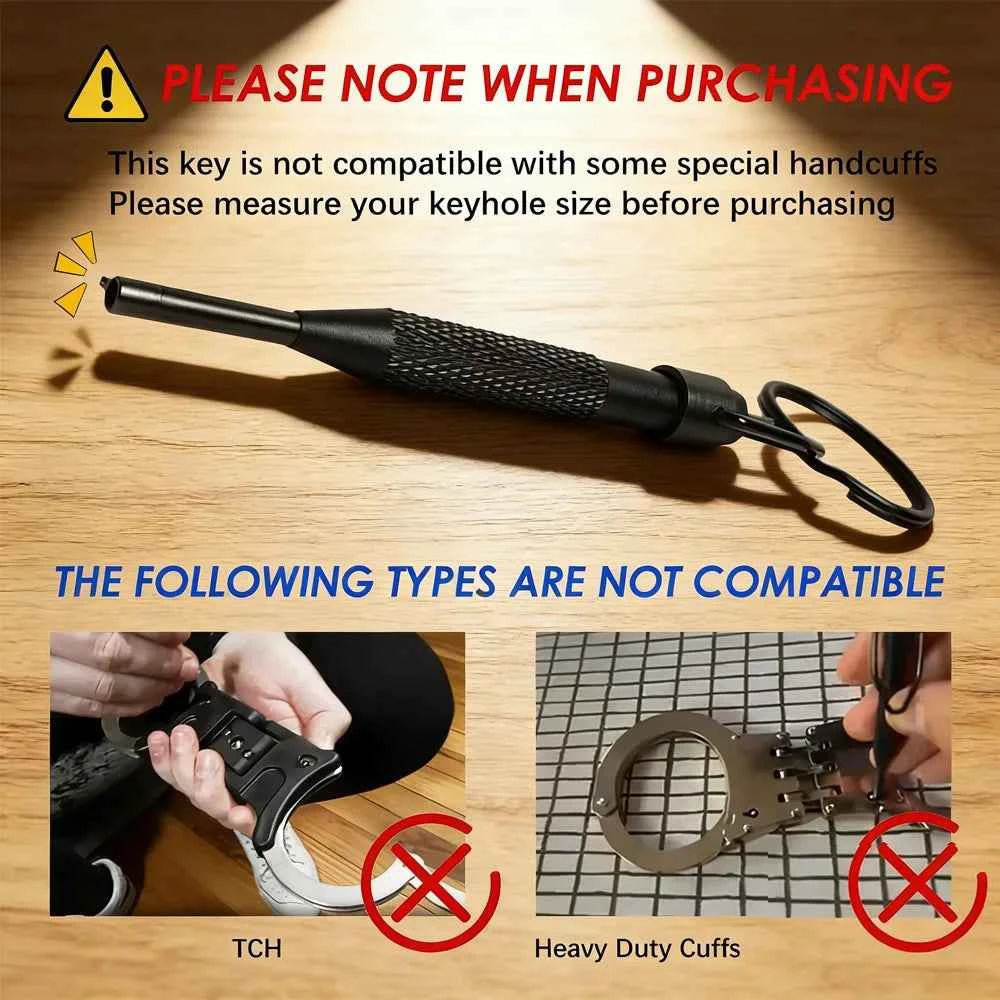 10/4/2Pcs Rotating Handcuff Key High Carbon Steel Alum Alloy w/Key Ring Fit Standard Police Cuffs