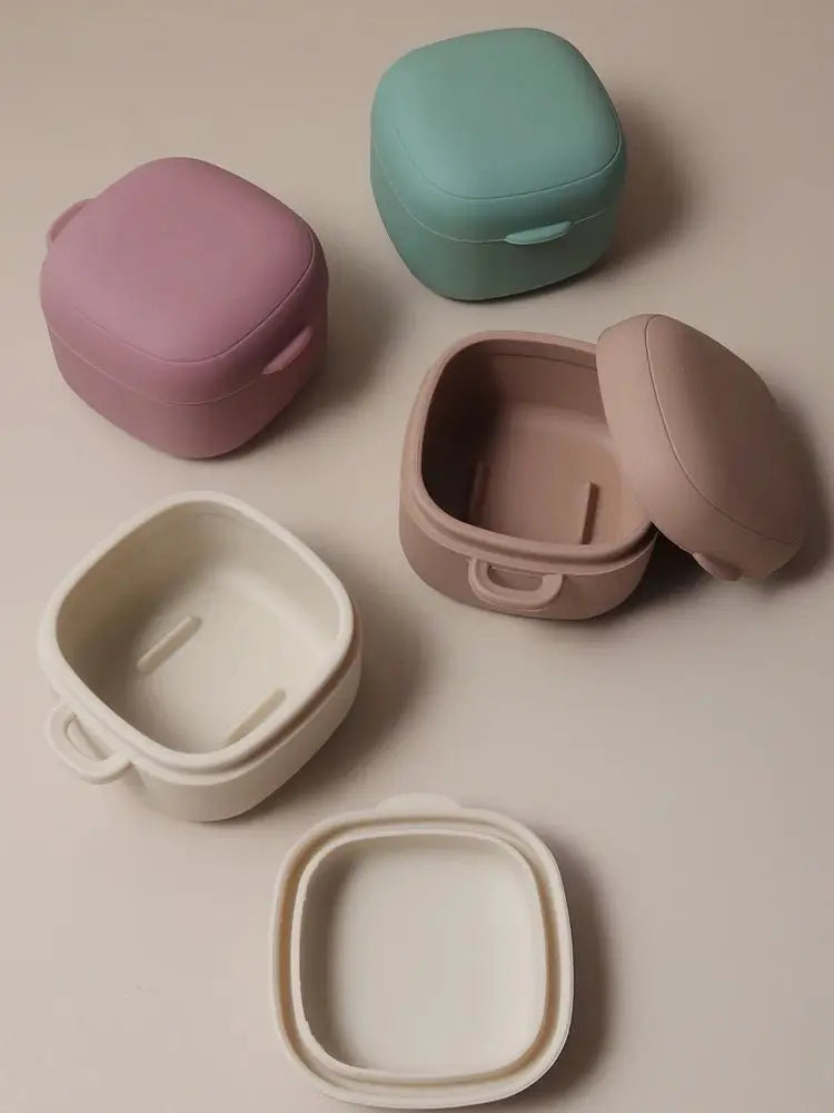 Silicone Baby Keepsake Box Set - Tooth Holder, Umbilical Cord & Pacifier Storage Case, Thick Soft Baby Memory Box, Personalized