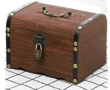 Treasure Chest With Lock Vintage Treasure Storage Box Piggy Bank Organizer Saving Box Case With Lock For Home Retro Decoration
