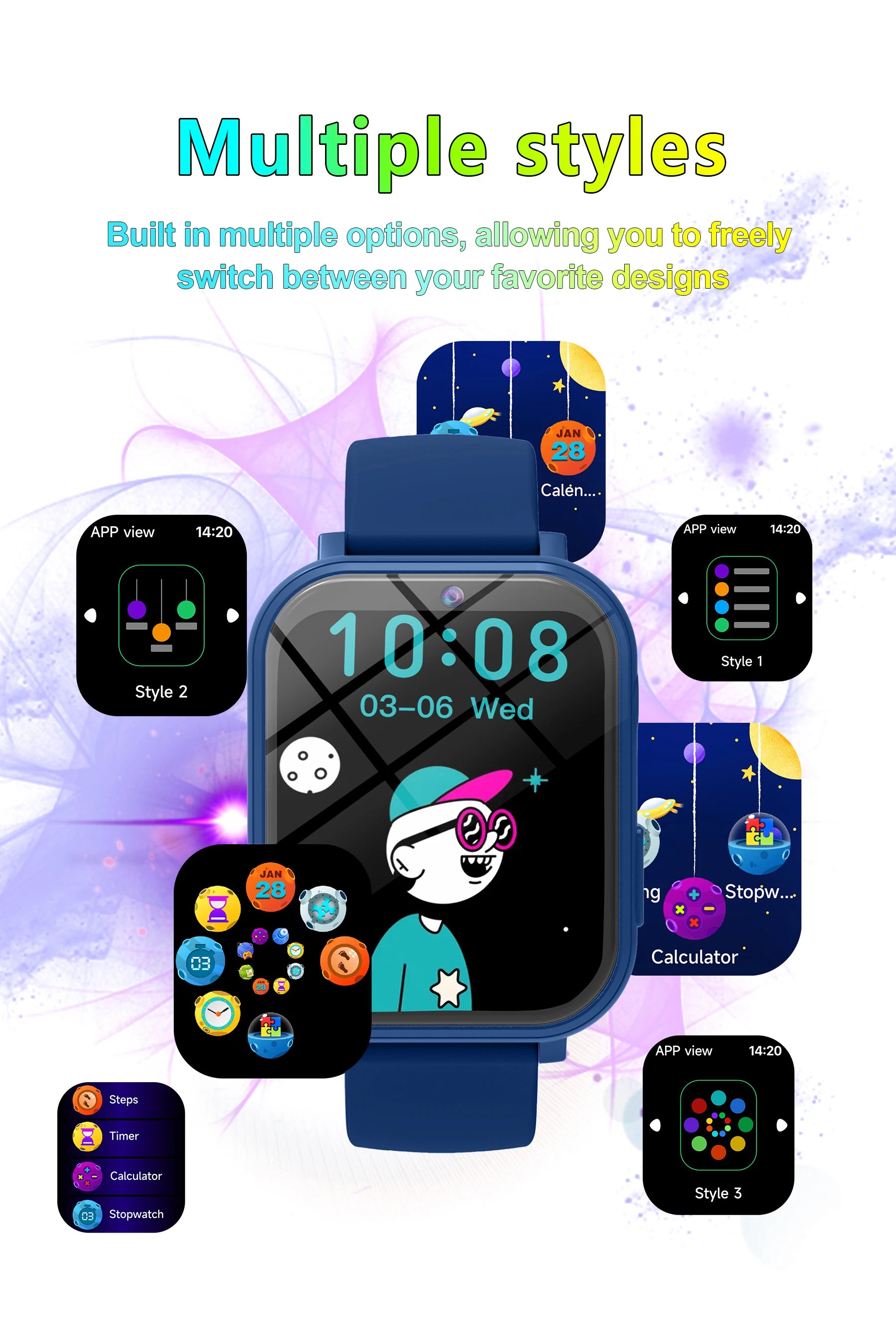 Kids Smart Watch with Camera for Boys Girls Age 4-12 Educational Game Watch Pedometer Alarm Flashlight Birthday Gifts Funny Toy