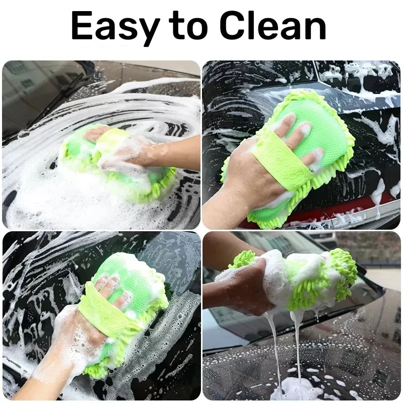 Microfiber Car Wash Sponge Glove – Scratch-Free Cleaning