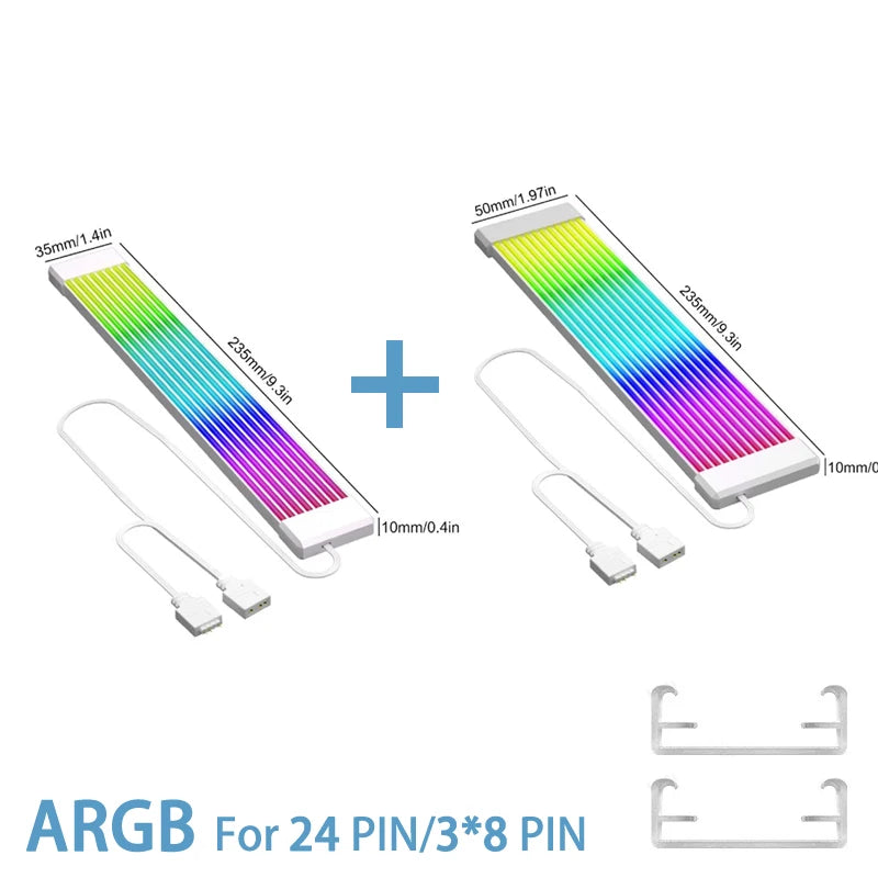 Computer Case Bendable ARGB Light Board,Suitable For Graphics Card 24pin/8pin/2x8pin/12VHPWR/Motherboard Decorative light strip