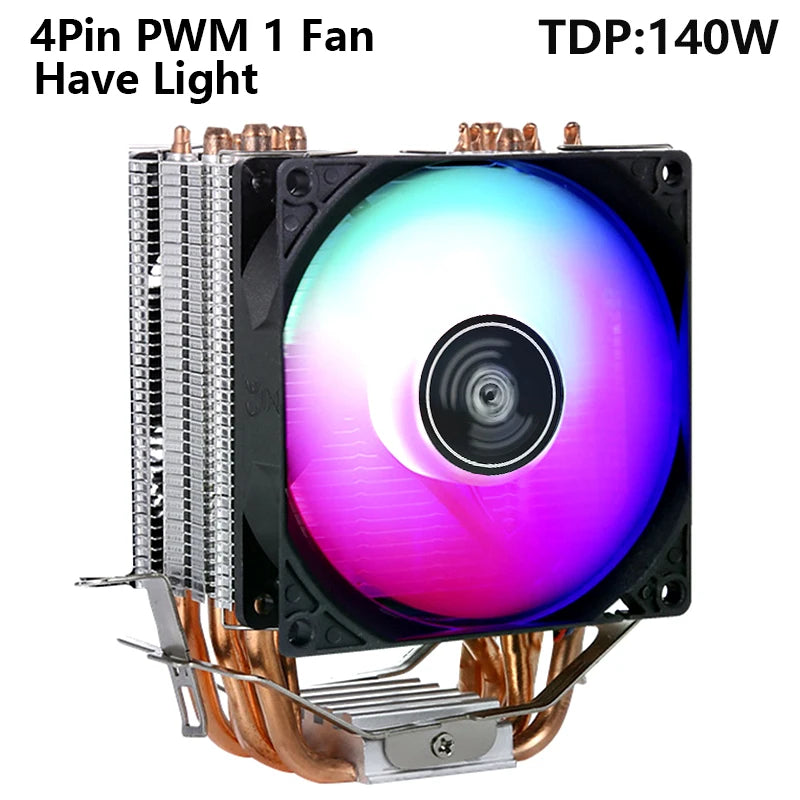 CPU Efficient Cooler Fan 90mm 4pin/PWM PC Tower Type Radiator 2/4/6 Heat Pipe Install LGA2011 X79 X99 115x 1200 1700 AMD AM3 AM4