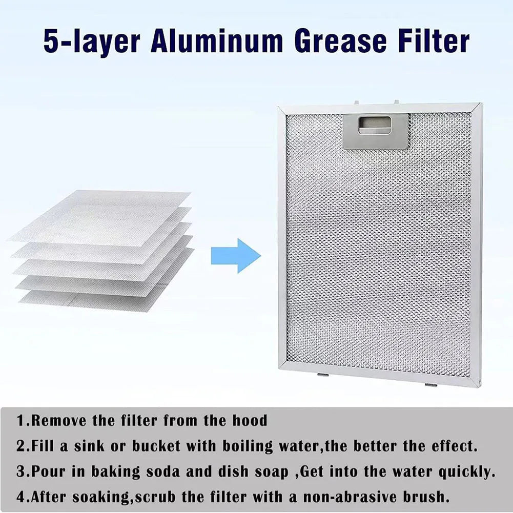 1 Pcs Silver Cooker Hood  Filters Metal Mesh Extractor Vent  Filter 305x267x9mm Silver Hoods Oil Filter  Range Hood Accessories