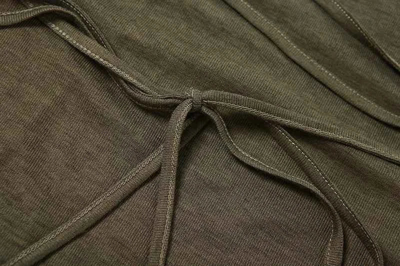 Summer 2023 Sexy European And American Style Sleeveless Hooded Dress Long Split Hollow out Pure Color Women's Gown