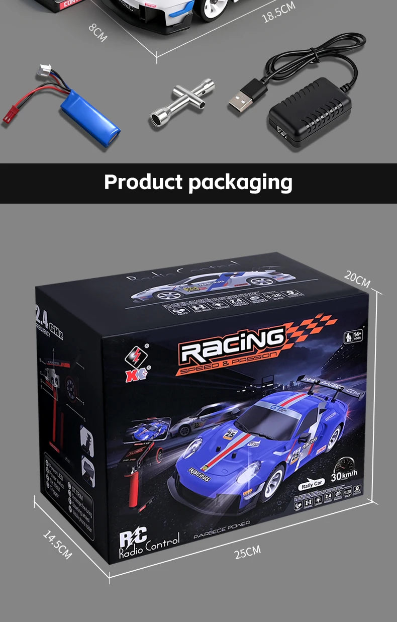 WLtoys 1/28 RC Drifting Car 284191 284019-A Upgraded Gyro 4WD High Speed Radio Control Model 2.4G Drift Racing Vehicle Mini Gift