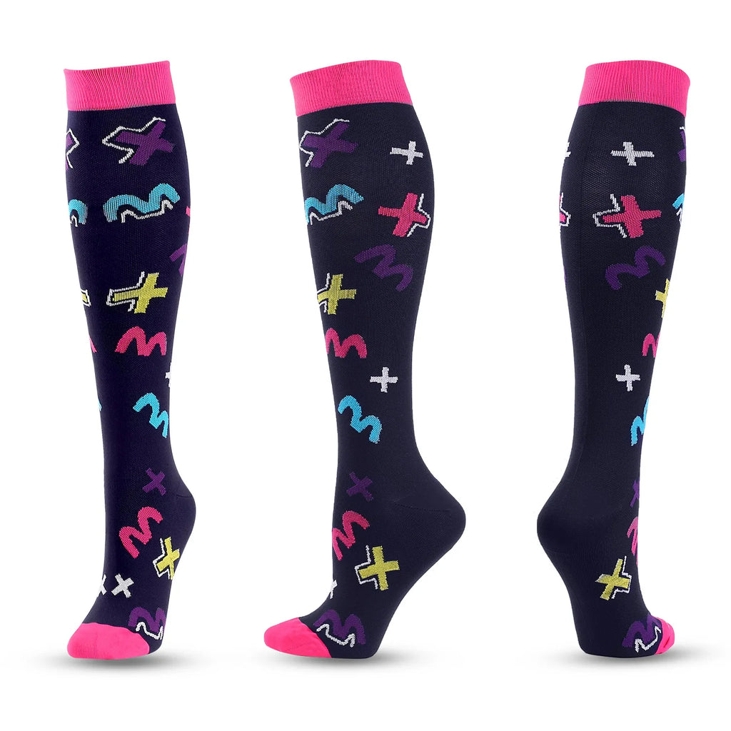 5 Pairs Random Athletic Compression Socks for Men and Women - Hiking, Basketball, Football, Rugby