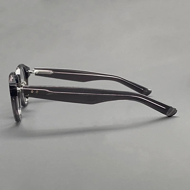 Vintage round glasses frame for men spring legs thickened with acetate optical glasses frame to make prescription glasses for my