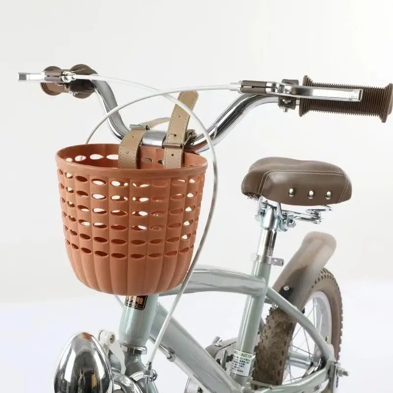 Kids Bike Basket Durable Storage Basket With Adjustable PU Straps Handlebar Basket For Children Girls Outdoor Biking Toddlers