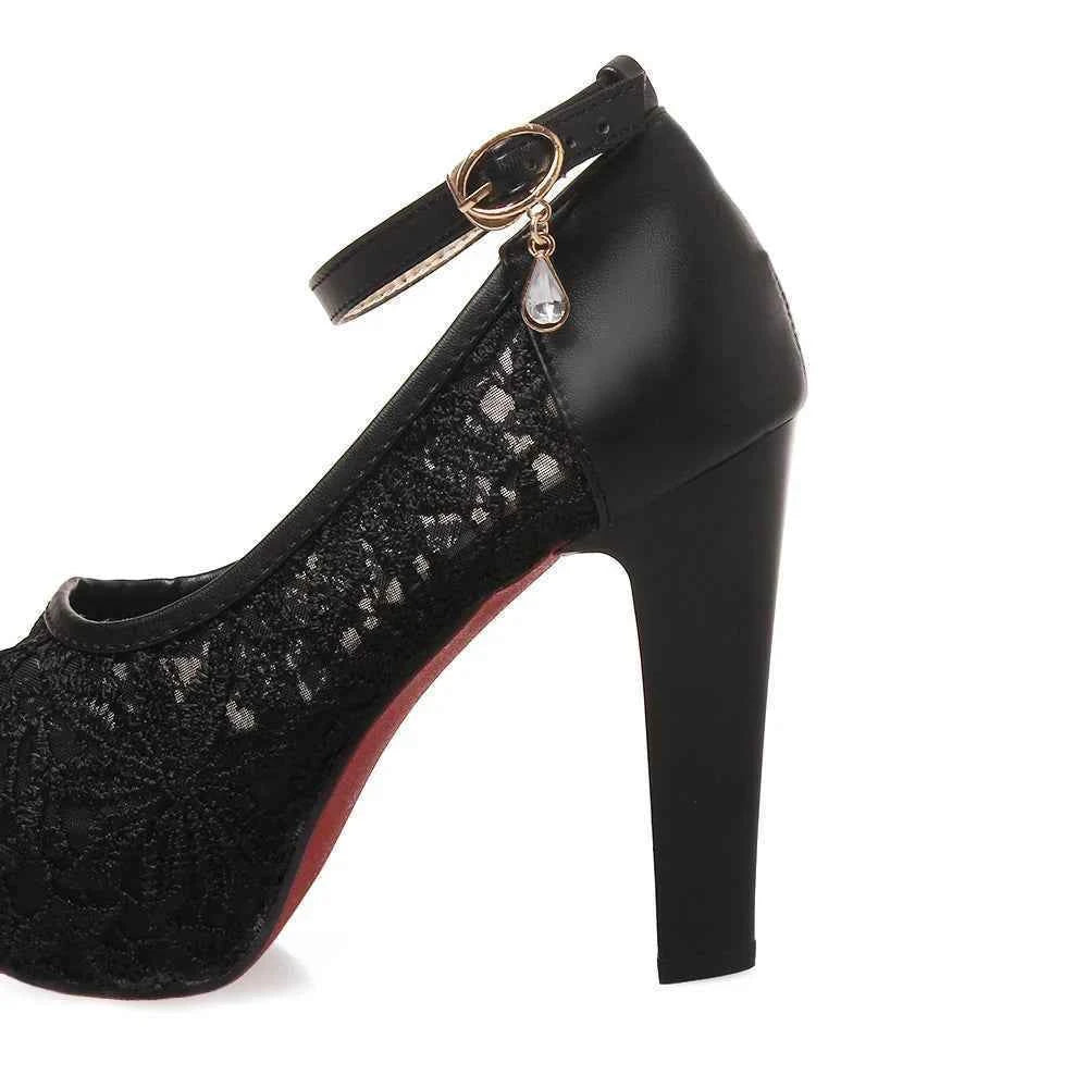 Lace Wedding Shoes Woman Peep Toe High Heels Women Shoes Platform Heels Summer Pumps Women Shoes High Heel Sandals tacones mujer