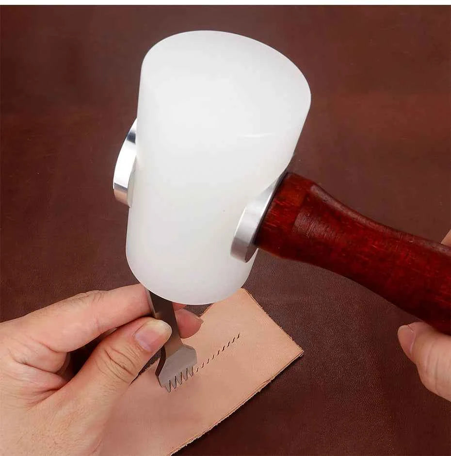 Leather DIY Carving Hammer Leathercraft Mallet Leather Work Sew Cowhide Rawhide Mallet Rubber Mallet for Flooring, Woodworking