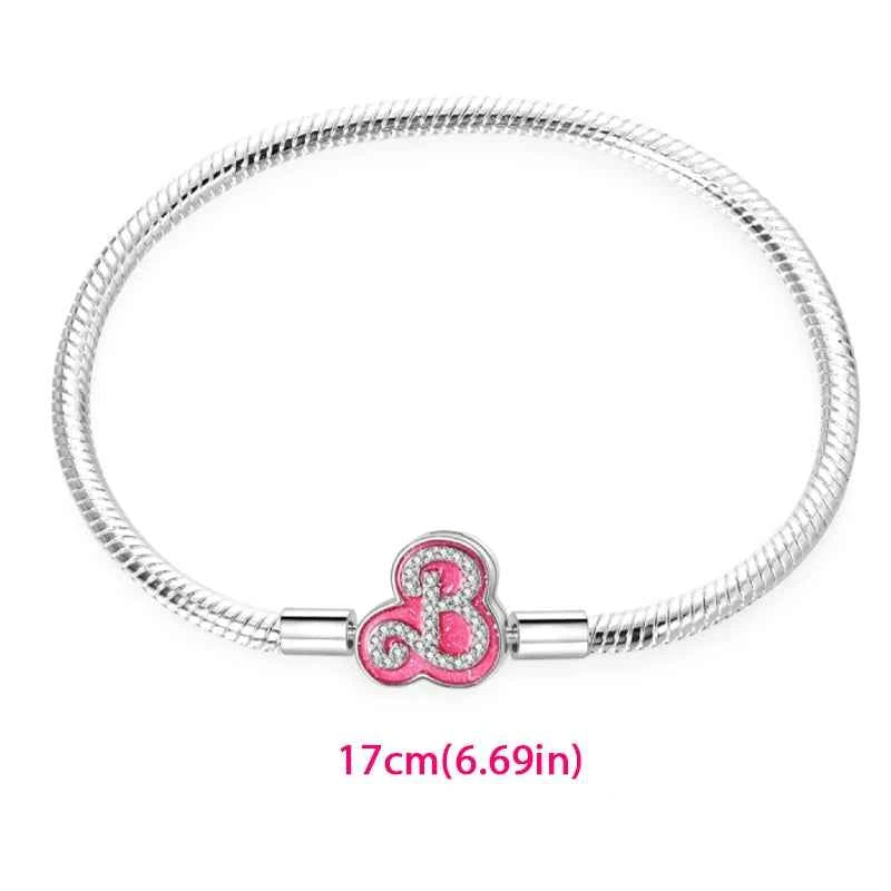 925 Silver Pink Princess Skirt Butterfly High Heels Fashion Bag Charms Beads Fit Pandach 925 Original Bracelets Fine DIY Jewelry