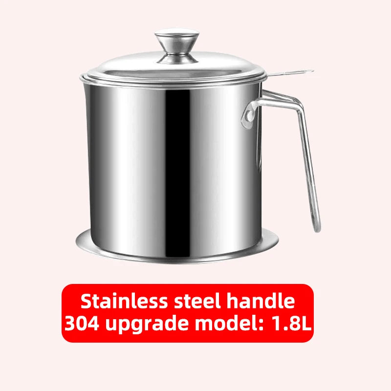 Stainless Steel Oil Strainer Pot Container Jug Storage Can With Filter Cooking Oil Pot For Kitchen Household Tools