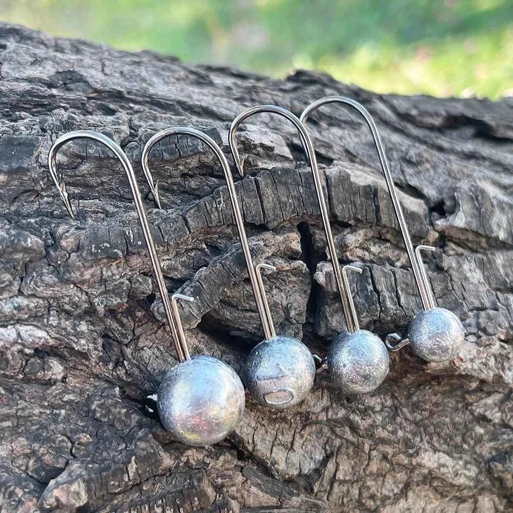4PCS High Carbon Steel Jig Heads Fishing Hook 5g 7g 10g Long Shank round Ball Weights for Soft Lure Worm Accessory