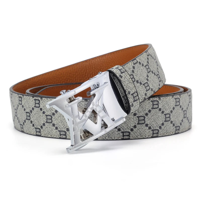 Men's Belt Luxury Design Automatic Buckle Waist Belt Fashion Letter Printed Belt Business Casual Belt For Men Jeans