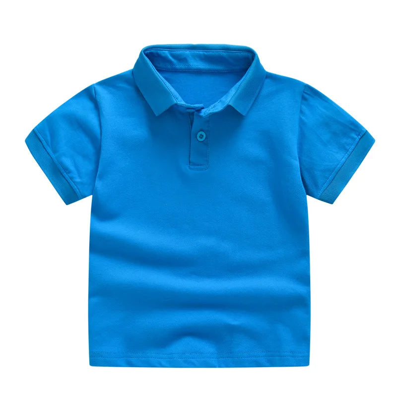 Summer Baby Boys Short Sleeve Solid Polo T-shirt Kids Cotton Clothes Toddler Girls Classical Polos T Shirt Tops School Uniform