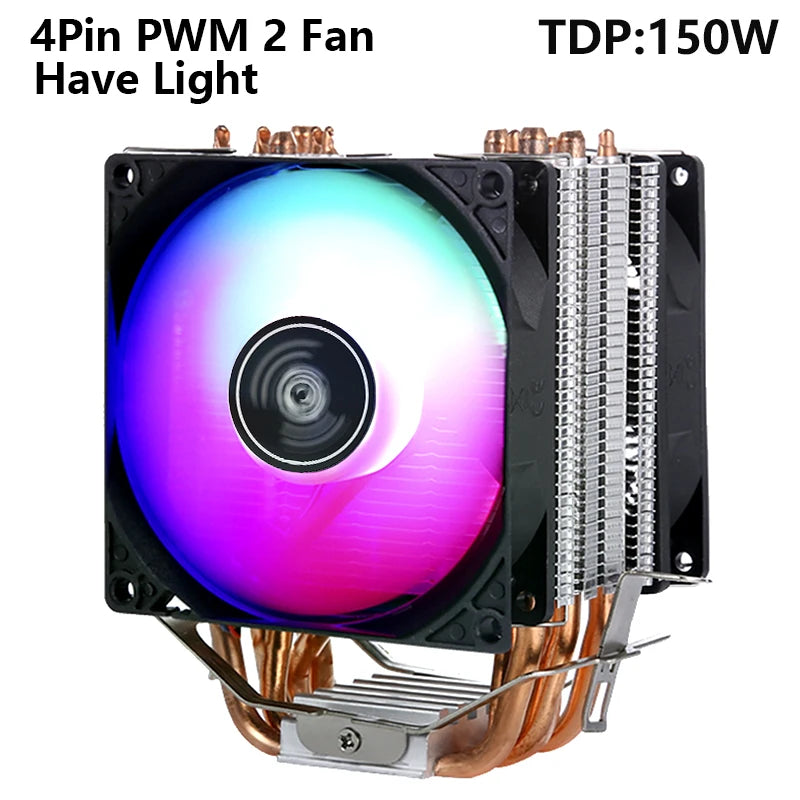 CPU Efficient Cooler Fan 90mm 4pin/PWM PC Tower Type Radiator 2/4/6 Heat Pipe Install LGA2011 X79 X99 115x 1200 1700 AMD AM3 AM4
