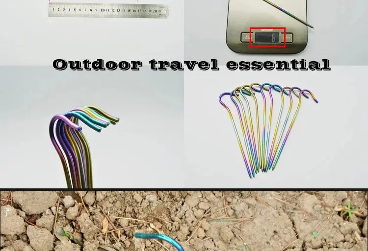 TiTo 3.0*165mm Ultralight Camping Accessories Titanium Alloy Tent Stake Pegs With Hook