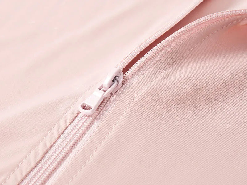 Women's Lce Silk Sun Protection Jacket 2026 New Long Sleeve Hooded Summer Thin Zipper Cardigan Korean Short Slim Sports Outwear