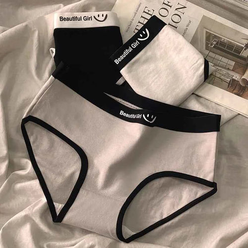 3Pcs/set Cotton Soft Breathbale Lingerie Black White Gray Daily Wear Underwear Women Panties Ladies and Girls Briefs M-XL