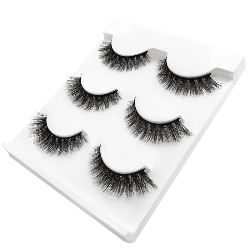 SHIDISHANGPIN 3 pairs 27 styles 3D Faux Mink Hair Soft False Eyelashes Fluffy Wispy Thick Fake Lash Handmade Eyelash Eye Makeup