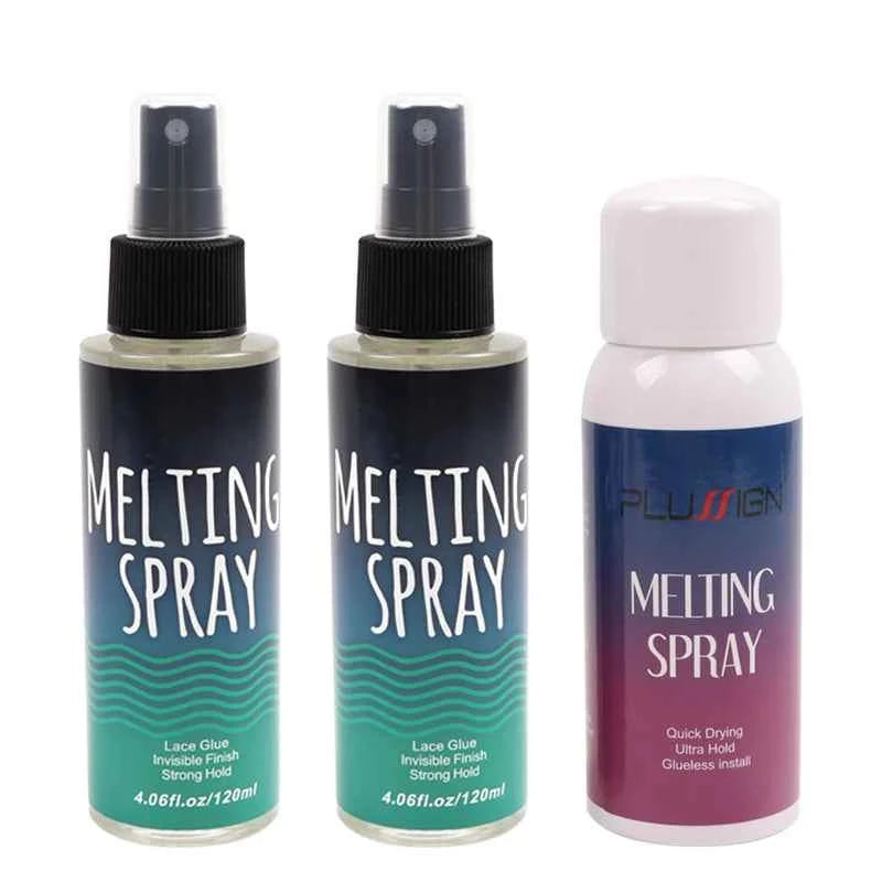 120Ml Lace Melting Spray Seamless Finish Glue Spray Wig Melting Spray & Hair Adhesive For Lace Wigs Strong Invisible Lace Glue